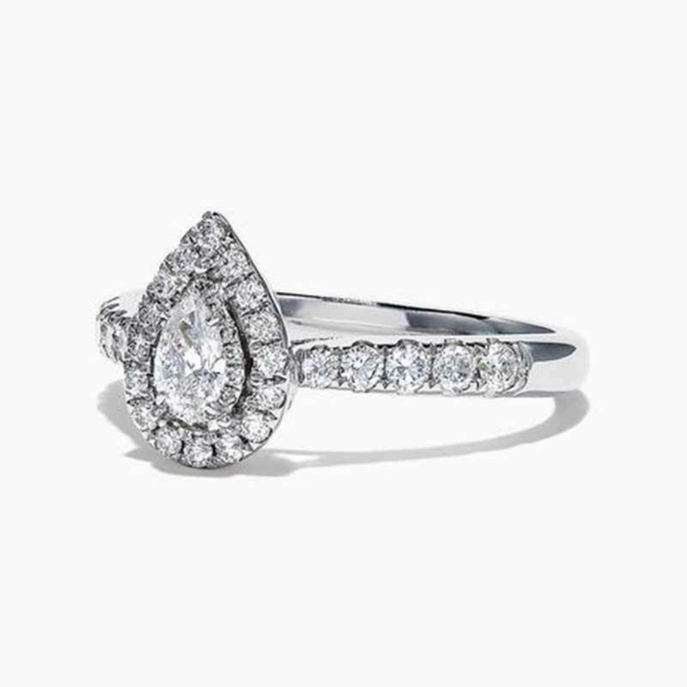 925 Silver White Sapphire Wedding Ring New - Picture 2 of 4